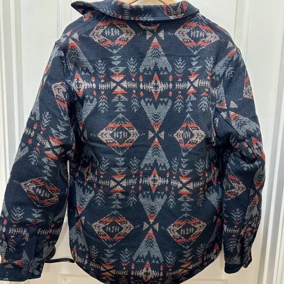 Jachs New York Wool Blend Jacket Men's Size S Sherpa Lined Aztec Southwestern